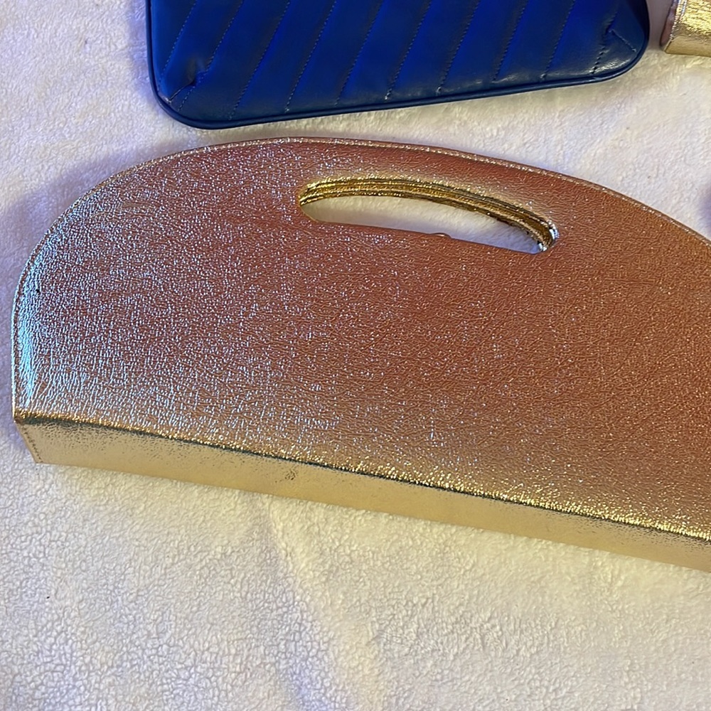 Vintage gold wristlet clutch purse bag evening trendy classic